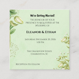 Carte D'accompagnement Vibrant Yellow Tulip & Ranunculus Formal Wedding I