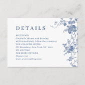 Carte D'accompagnement Victorian Dusty Blue French Garden Détails de mari (Devant)