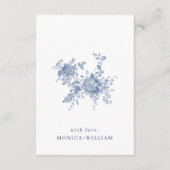 Carte D'accompagnement Victorian Dusty Blue French Garden Détails de mari (Dos)