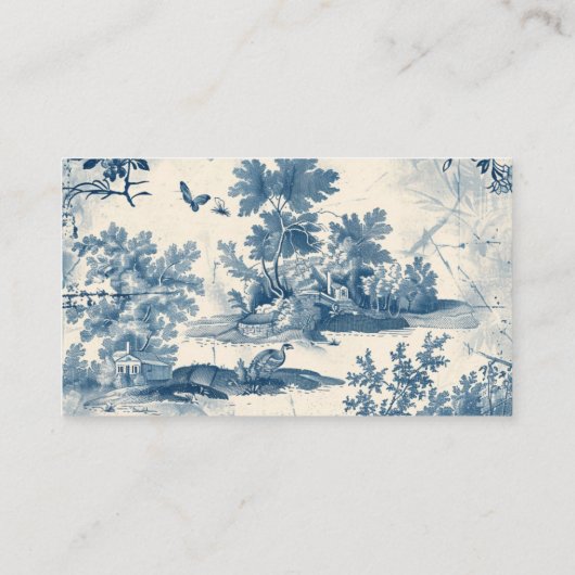 Carte D'accompagnement Victorian Dusty Blue French Toile Mariage (Dos)
