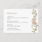 Carte D'accompagnement Victorian Ornate Grace Floral Détails du Mariage (Devant)