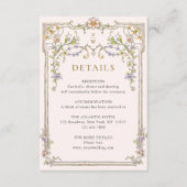 Carte D'accompagnement Victorian Ornate Grace Floral Détails du Mariage (Devant)
