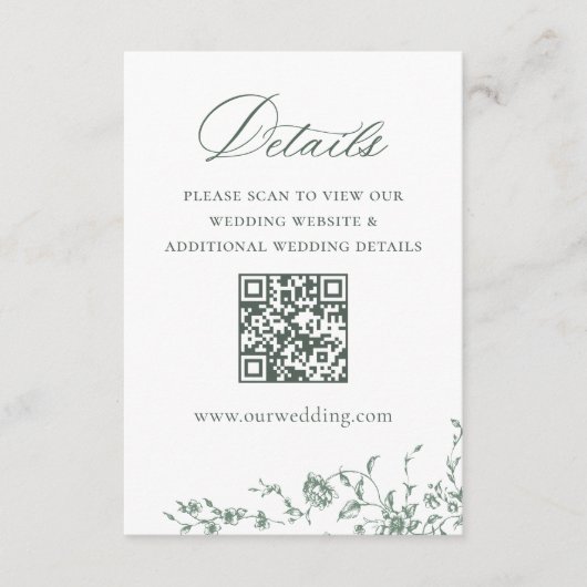 Carte D'accompagnement Victorian Ornate Grace Mariage QR code Détails (Devant)
