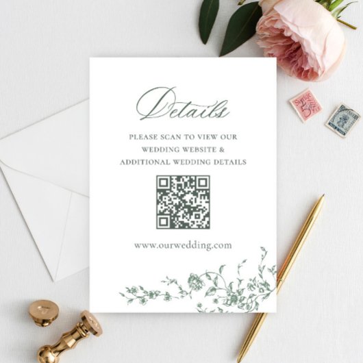 Carte D'accompagnement Victorian Ornate Grace Mariage QR code Détails