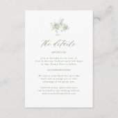 Carte D'accompagnement Victorian Sage Green Toile Détails du Mariage (Devant)