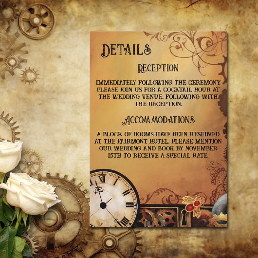 Carte D'accompagnement Victorian Steampunk Elegance Mariage