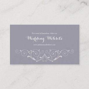 Carte D'accompagnement Victorian Swirls Grey Vintage Wedding Website