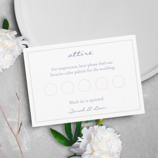Carte D'accompagnement Vide Code vestimentaire complet Pastels Mariage RS
