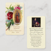 Carte D'accompagnement Vierge religieuse Marie Guadalupe Funérailles cath (Devant / Derrière)