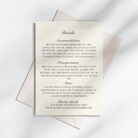 Carte D'accompagnement Vieux argent, ivoire Détails Mariage