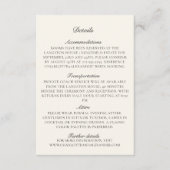 Carte D'accompagnement Vieux argent, ivoire Détails Mariage (Devant)