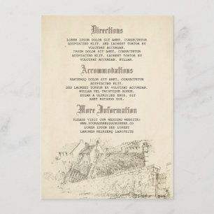 Carte D'accompagnement Vieux détails de mariage de livre d'histoire -