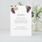 Carte D'accompagnement Vigne de raisin et vignoble Réception de mariage (Debout devant)