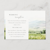 Carte D'accompagnement Vignoble aquarelle Paysage Réception de mariage (Devant)