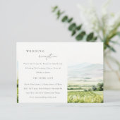 Carte D'accompagnement Vignoble aquarelle Paysage Réception de mariage (Debout devant)