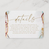 Carte D'accompagnement Vin Abstrait moderne Rouge & Or Détails Mariage (Devant)