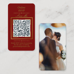 Carte D'accompagnement Vin de Bourgogne Code QR RSVP Photo en ligne Mar