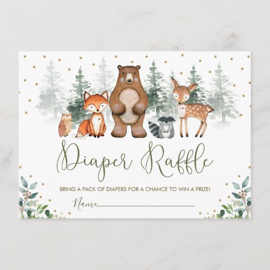 Carte D'accompagnement Vin Forêt de bois Végétation Déchets Raffle (Devant)