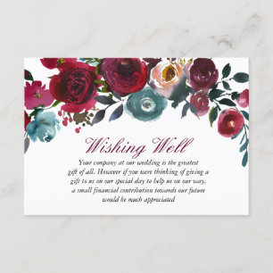 Carte D'accompagnement Vin rouge Bourgogne Mariage Wishing well