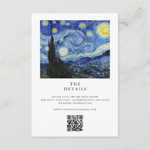 Carte D'accompagnement Vincent Van Gogh Mariage de nuit Starry