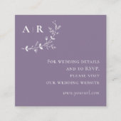 Carte D'accompagnement Vine Scroll Mariage Détails du site web Purple (Devant)