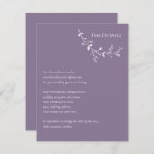 Carte D'accompagnement Vine Scroll Mariage Dusty Purple Détails (Devant / Derrière)