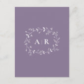 Carte D'accompagnement Vine Scroll Mariage Dusty Purple Détails (Dos)