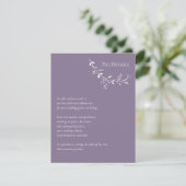 Carte D'accompagnement Vine Scroll Mariage Dusty Purple Détails (Debout devant)