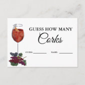 Carte D'accompagnement Vino Avant Les Voix Devinez Combien De Corks Game (Devant)