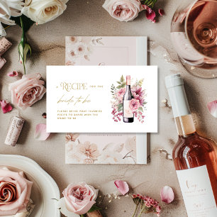 Carte D'accompagnement Vino avant Vows Elegant Recette Card Fête des mari