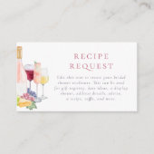 Carte D'accompagnement Vino Avant Vows Vin Dégustation Fête des mariées (Devant)