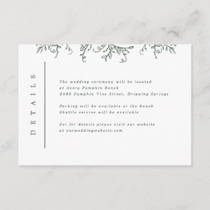 Carte D'accompagnement Vins citrouilles Monogramme Mariage Insertion