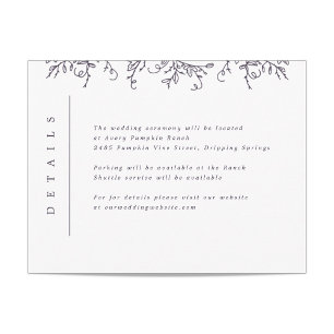 Carte D'accompagnement Vins citrouilles Monogramme Mariage Insertion