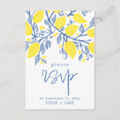Carte D'accompagnement Vins de citron bleu et jaune rsvp (Devant)
