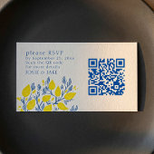 Carte D'accompagnement Vins de citron bleu et jaune RSVP QR Code