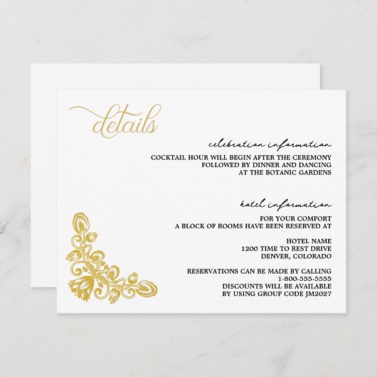 Carte D'accompagnement Vintage (Devant / Derrière)