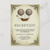 Carte D'accompagnement Vintage Airship Hot Air Balloon Réception de maria (Devant)