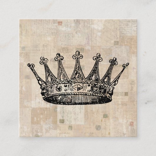 Carte D'accompagnement Vintage Art de la Couronne et timbres anciens Arri (Devant)