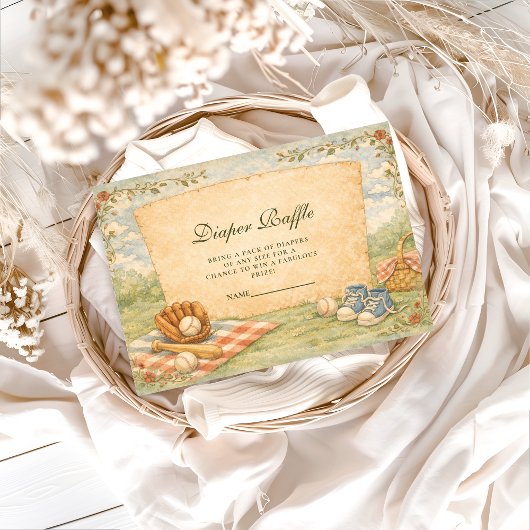 Carte D'accompagnement Vintage Baseball Diapper Raffle