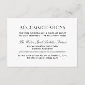 Carte D'accompagnement Vintage Black Art Déco Mariage Hébergements (Devant)