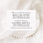 Carte D'accompagnement Vintage Black Art Déco Mariage Week-end Événements<br><div class="desc">Carte de style vintage invitations invités à un Dîner de bienvenue avant le mariage et un Brunch d'adieu le matin après le mariage. Cette carte d'enceinte pour les clients extérieurs à la ville comprend des polices de style art déco élégantes et glamour, un jeu de couleurs noir et blanc classique...</div>
