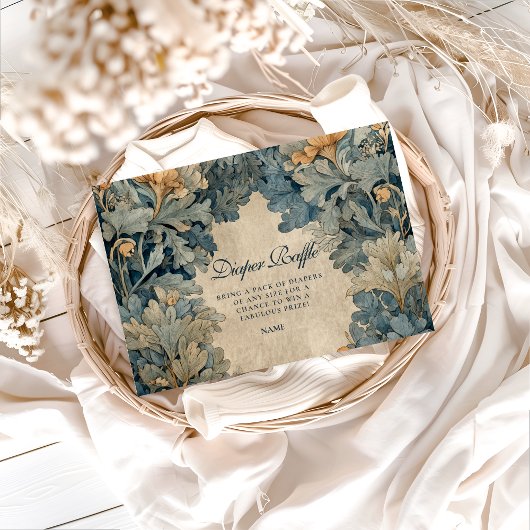 Carte D'accompagnement Vintage Blue Woodland Diapper Raffle 