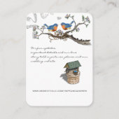 Carte D'accompagnement Vintage Bluebird Wishing well Mariage (Dos)