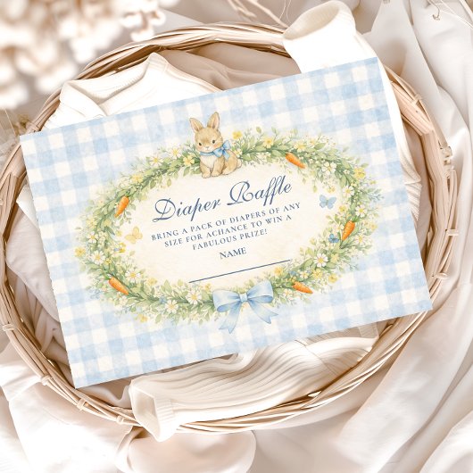 Carte D'accompagnement Vintage Bunny Garden Diapper Raffle