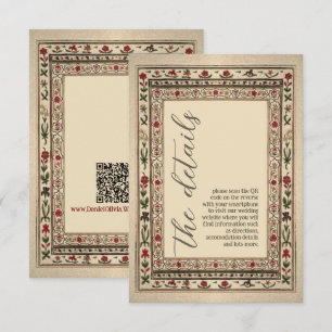 Carte D'accompagnement Vintage cadre Ethnic Motif Mariage