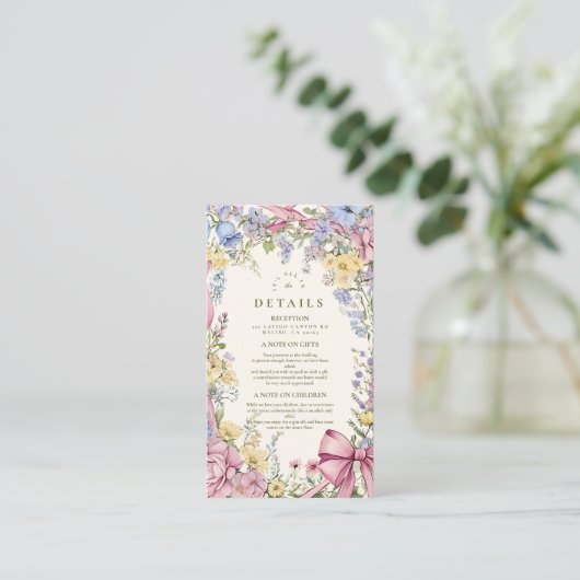 Carte D'accompagnement Vintage cadre fleuri mariage (Debout devant)