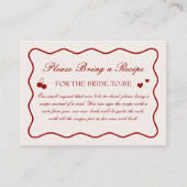 Carte D'accompagnement Vintage Cherry Bridal Shower Recipe Request (Devant)