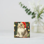 Carte D'accompagnement Vintage Christmas Kitten (Debout devant)