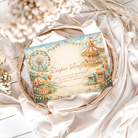 Carte D'accompagnement Vintage Circus Diapper Raffle