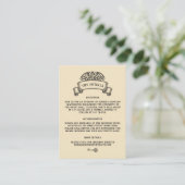 Carte D'accompagnement Vintage Dragon Emblem Wedding Details (Debout devant)